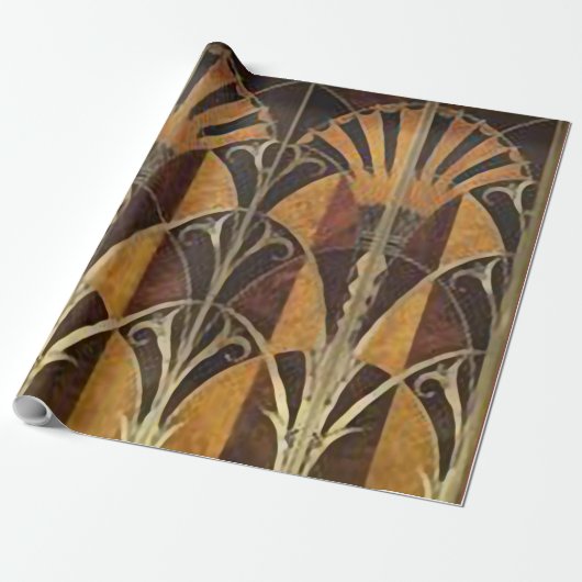ART DECO FANS MARQUETRY GESCHENKPAPIER (Ungerollt)