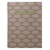 Art Deco Fans Olive and Lilac Brautparty Custom Notizblock (Vorderseite)