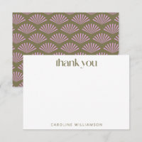 Art Deco Fans Olive Lilac Individuelle Name