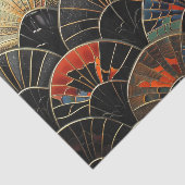 Art Deco Fans Orange und Black Halloween Seidenpapier (Ausschnitt)