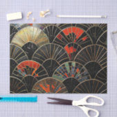 Art Deco Fans Orange und Black Halloween Seidenpapier (Handwerk)