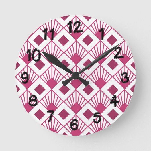 Art Deco Fans Runde Wanduhr (Vorderseite)