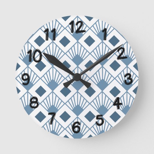 Art Deco Fans Runde Wanduhr (Vorderseite)