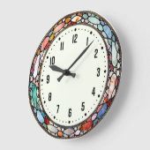 Art Deco-Farbe Große Wanduhr (Winkel)
