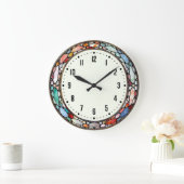 Art Deco-Farbe Große Wanduhr (Zuhause)