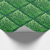 Art Deco Farnmuster - Farbtöne von Grün Geschenkpapier (Ecke)