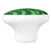 Art Deco Farnmuster - Farbtöne von Grün Keramikknauf (Seitenansicht)