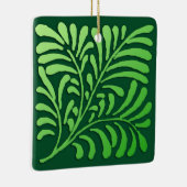 Art Deco Farnmuster - Farbtöne von Grün Keramikornament (Rechts)