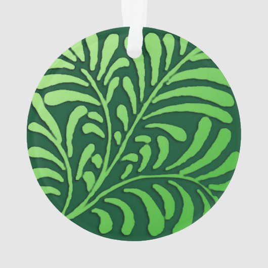 Art Deco Farnmuster - Farbtöne von Grün Ornament (Rückseite)