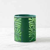 Art Deco Farnmuster - Farbtöne von Grün Tasse (Zentrum)