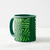 Art Deco Farnmuster - Farbtöne von Grün Tasse (Vorderseite Links)