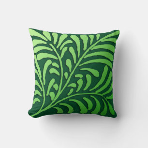 Art Deco Farnmuster - Grüntöne Kissen