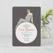 Art Deco Fashion Einladung (Stehend Vorderseite)