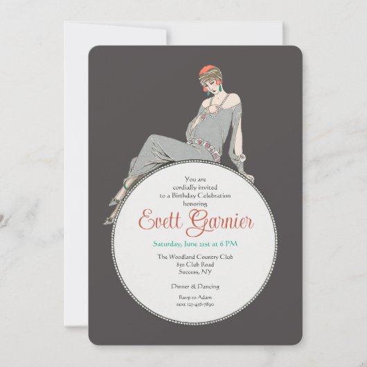 Art Deco Fashion Einladung (Vorderseite)