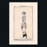 Art Deco Fashion Poster<br><div class="desc">Vintage Modeplatte. Schöne Pariser Modeplatte aus dem Jahr 1912. Die Vorführung der französischen Mode im frühen 19. Jahrhundert. Herrliches pastellfarbenes Blumenensemble und passender Hut - sehr hübsch. Diese Modeplatte würde schön in einem Schlafzimmer oder einem Nähzimmer hängen und in einer Gruppe von 2 oder mehr phantastisch aussehen.</div>