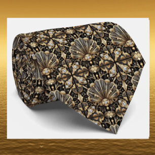 Art Deco Faux Seidenkrawatte   Luxus Herrenmode Krawatte