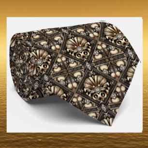 Art Deco Faux Seidenkrawatte   Luxus Herrenmode Krawatte
