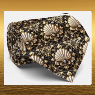 Art Deco Faux Seidenkrawatte   Luxus Herrenmode Krawatte