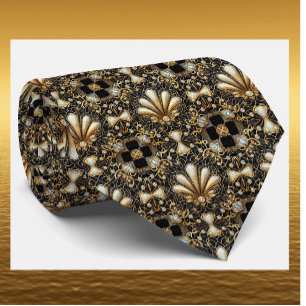 Art Deco Faux Seidenkrawatte   Luxus Herrenmode Krawatte