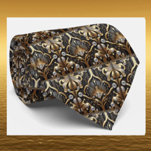 Art Deco Faux Seidenkrawatte   Luxus Herrenmode Krawatte