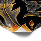 Art Deco Feather Muster Poster (Ecke)