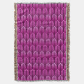 Art Deco Feather Pattern, Amethyst Lila Decke (Vorderseite Vertikal)