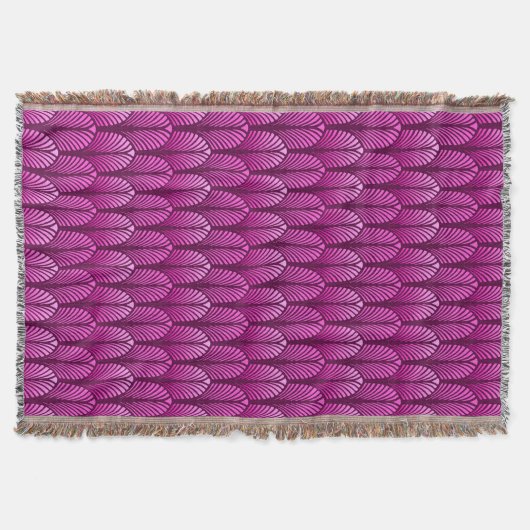 Art Deco Feather Pattern, Amethyst Lila Decke (Vorderseite)