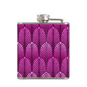 Art Deco Feather Pattern, Amethyst Lila Flachmann (Rückseite)