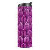Art Deco Feather Pattern, Amethyst Lila Thermosbecher (Nach links gedreht)