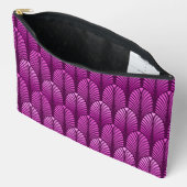 Art Deco Feather Pattern, Amethyst Lila Zubehörtasche (Offen)