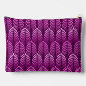 Art Deco Feather Pattern, Amethyst Lila Zubehörtasche (Rückseite)