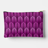 Art Deco Feather Pattern, Amethyst Lila Zubehörtasche (Rückseite)