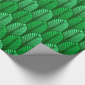 Art Deco Feather Pattern, Emerald Green Geschenkpapier (Ecke)