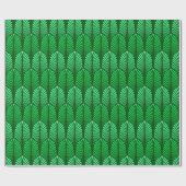 Art Deco Feather Pattern, Emerald Green Geschenkpapier (Flach)