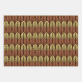 Art Deco Feather Pattern, Fuchsia, Aqua & Brown Geschenkpapier Set (Vorderseite 3)