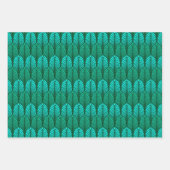Art Deco Feather Pattern, Fuchsia, Aqua & Brown Geschenkpapier Set (Vorderseite 2)