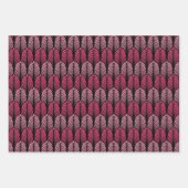 Art Deco Feather Pattern, Fuchsia, Aqua & Brown Geschenkpapier Set (Vorderseite)