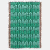 Art Deco Feather Pattern, Türkis und Aqua Decke (Vorderseite Vertikal)