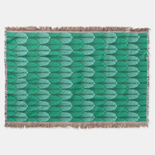Art Deco Feather Pattern, Türkis und Aqua Decke