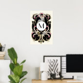 ART DECO FEATHERS , SCHÖNHEIT FASHION KOSTUME MONO POSTER (Heimbüro)