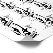Art Deco Feathery Muster Poster (Ecke)