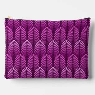 Art Deco Feder Muster, Amethyst Purpur  Zubehörtasche