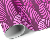 Art Deco-Feder-Muster, Amethystpurpur Geschenkpapier (Rolleneckpunkt)