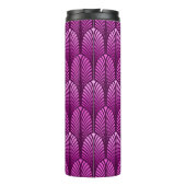 Art Deco-Feder-Muster, Amethystpurpur Thermosbecher (Rückseite)