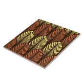 Art Deco-Feder-Muster, dunkelbraun und rostfarben Fliese (Seite)