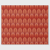Art Deco-Feder-Muster, Mandarinorange Geschenkpapier (Flach)