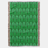 Art Deco-Feder-Muster, Smaragdgrün Decke (Vorderseite Vertikal)