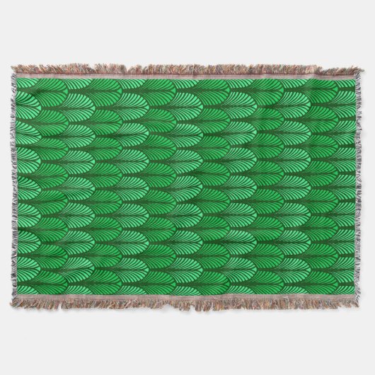 Art Deco-Feder-Muster, Smaragdgrün Decke (Vorderseite)