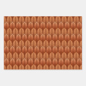 Art Deco Federmuster, Blau, Kupfer, Zinn Geschenkpapier Set (Vorderseite 2)