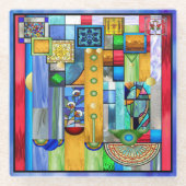 Art Deco: Festes Glas 1 Glasuntersetzer (Vorderseite)